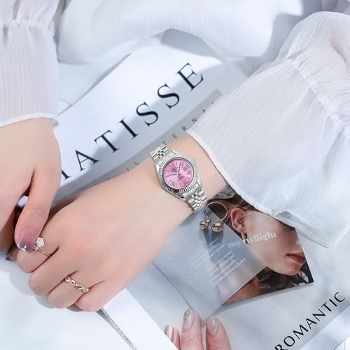 Image of NIBOSI Watches for Woman Analog Quartz Stainless Steel Diamond Rose Gold Green Small Dial Women Watches Classic Wrist Watch Date Waterproof