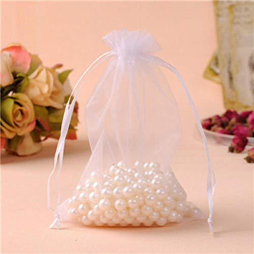 Organza Bags 10x15cm 50pcs bolsas de organza Jewelry Pouch bolsitas de organza Small Gift Bag sacchetti organza-White_15X20CM