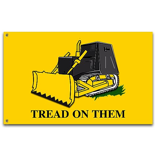 Tread On Them Flag Killdozer Flag 3x5 Ft Funny Man Cave Wall Banner for Room Teen Girls Indoor Outdoor Party Bedroom and College Dorm Wall Decor Tapestry Gifts