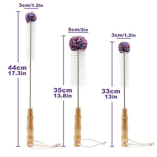 Flaschenbürste 3er Set mit Flauschbommel, Bürsten kratzfreie Reinigung, Reinigungsbürste für Babyflaschen und Flaschen… – Bild 2