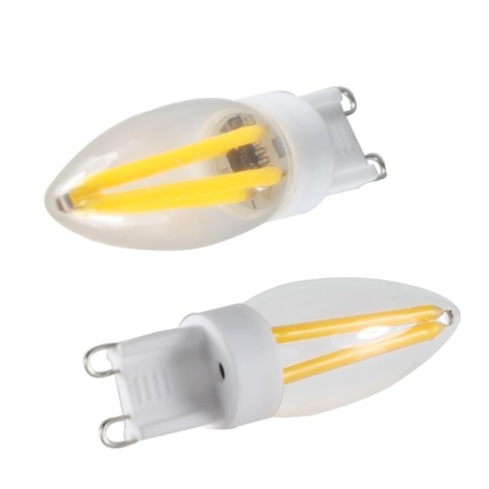 Fengyan Casa Lampadine, Confezione da 5, Lampada a filamento LED COB a lume di Candela AC220V G9 2W 320Lm Lampadina dimmerabile con Guscio di Vetro Domestico Lampada(White 220V)
