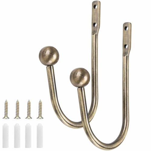 Lot de 2 embrasses de rideaux en laiton pour rideaux en forme de U - Accessoires décoratifs pour chambre à coucher