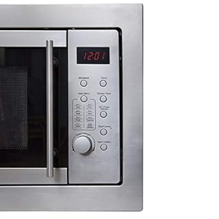 SIA AMZBIM25SS 25L Integrated Built 900W Microwave Oven, Silver Stainless Steel, Digital Controls, 8 Cooking Functions, 2 Years Parts and Labour Guarantee