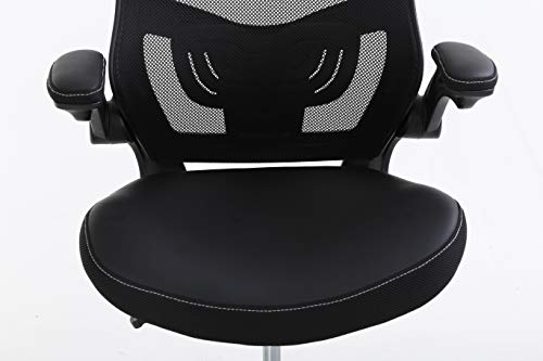 Simple Chic Home Office Drafting Chair Ergonomic Tall Office Chair With Flip Up Arms Foot Rest Back Support Adjustable Height Mesh Drafting Stool For Standing Desk, Best Home Office Chair - Black #TOP7