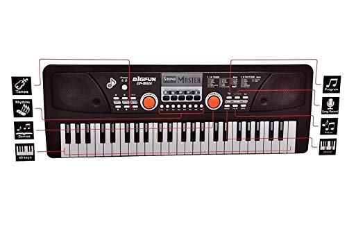 Image of Indian Lifestyle Kids 49 Key Piano Keyboard Toy for Kids dc Power Option+ Microphone Multi Colour Keys with USB Charging Big Fun Electronics Keyboard Kids Medium Size Easy to Use Dc Power (49 Key)