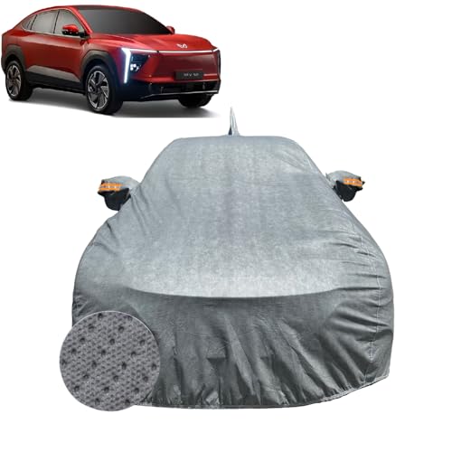 Image of Car Cover for Mahindra XEV 9e EV (2025-2026) | 100% Waterproof Cover with Reflective Mirror Pockets | Dustproof, Scratchproof, Heatproof Mahindra XEV 9e Car Cover |Soft Cotton Lining| Grey