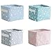 4 Piezas Mini Cestas Almacenaje, Cesta de Almacenamiento de Tela, Caja Almacenamiento Cuadrada Impermeable Plegable con Manijas para Hogar, Oficina, Estanterías, Armarios, Ropa, Juguetes