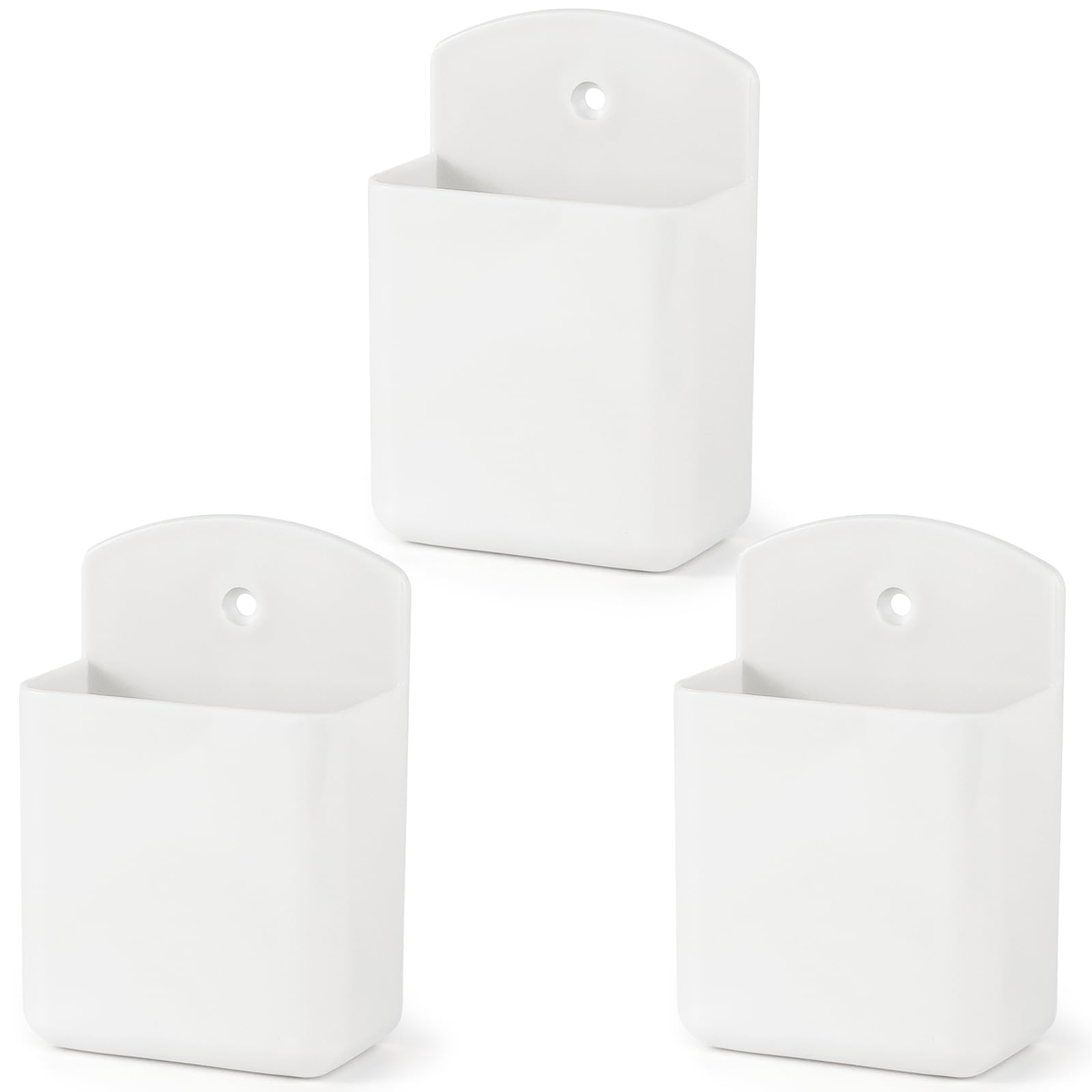3 Pack Remote Control Holder, TV & Wall Pen Storage Accessories for Home Office School, White
