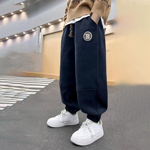 Sweatpants for Teen Boys Baggy Casual High Waisted Corduroy Jogger Pants Fall Warm Y2K Preppy Drawstring Trousers2