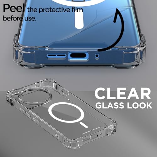 Image of Pikkme Back Cover for OnePlus 12R 5G Mag-Safe Shockproof PC + TPU Protective Case Magnetic Support Bumper Case (Transparent Mag-Safe)