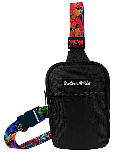 Mini Bolsa Lateral Shoulder Bag Masculina Pega Visão Alça Grafite