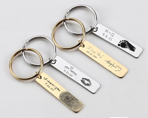 Image of Customized Keychain, Personalized Signature Keychain, Handwritten Keychain, In Memory of Gift, Loss Gift