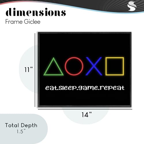 Tableau de jeu néon encadré pour décorer un mur blanc de gamer - 5