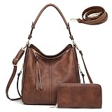 Hobo Handbags for Women Boho Bag Crossbody Ladies Shoulder Purse Designer Top Handle Brown Leather
