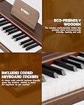 STRICH 37 Keys Kids Piano Keyboard, Digital Piano for Children, Walnut Color, SEK-37