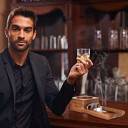 image for Scotte Cigar Ashtray Coaster Whiskey Glass Tray & Wooden Ash Tray with