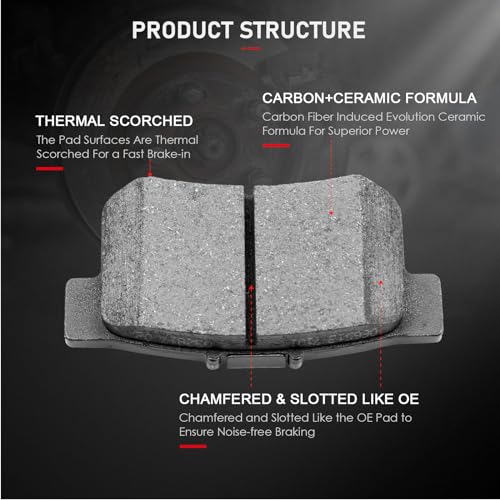 Image of cciyu D537 Rear Ceramic Brake Pads Kits 2013-2018 For Acura ILX,2002-2006 For Acura RSX,2002-2015 For Honda Civic,2010-2013 For Suzuki Kizashi,2007-2013 For Suzuki SX4,2012 For Suzuki SX4 Crossover