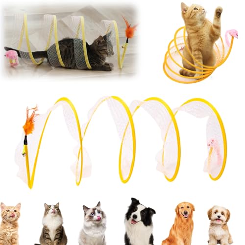 Interaktives Katzenspielzeug Faltbarer Katzentunnel Kaninchen Spiral Förmiges Tunnel Spieltunnel für Kleine Katzen Hund Hasen Cat Toys Spirale Mit Federspielzeug Hasentunnel Hundetunnel Interaktives Katzenspielzeug Faltbarer Katzentunnel Kaninchen Spiral Förmiges Tunnel Spieltunnel für Kleine Katzen Hund Hasen Cat Toys Spirale Mit Federspielzeug Hasentunnel Hundetunnel