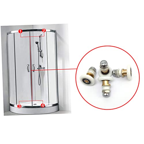 Homoyoyo Rolos De Porta De Chuveiro De Vidro 4 Unidades Roda De Porta De Chuveiro Deslizante Rolos D