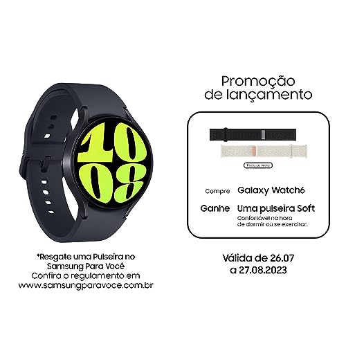 Samsung Smartwatch Galaxy Watch6 BT 44mm Tela Super AMOLED de 1.47