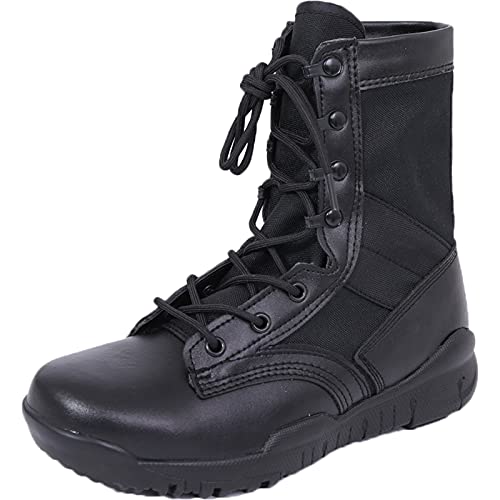 hongrenamz Men's High Rise Waterproof Lace Up Hiking Boots Backpacking Trekking Outdoor Shoes-Black||EU43/US9