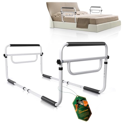 BeneCane Höhenverstellbares Bettgeländer mit U-Bügel Design und Doppeltem Schutz - Medizinische Sicherheitsstange für Standardbetten, Vollständiger Rausfallschutz - für Senioren und Behinderte