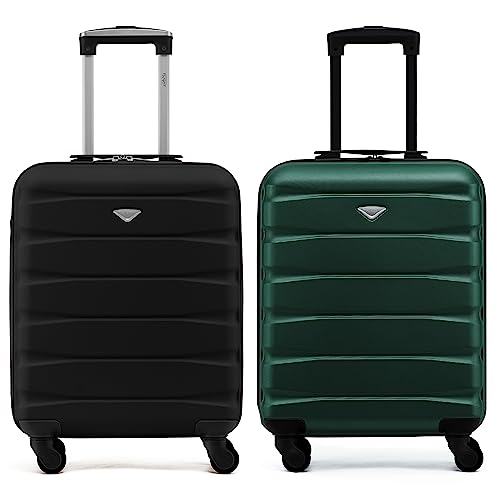 Flight Knight Set of 2 Lightweight 4 Wheel ABS Hard Case Suitcases Cabin Carry On Hand Luggage Approved for Over 60 Airlines Including easyJet, Jet2 & Maximum Size for Ryanair (Priority) 55x40x20cm