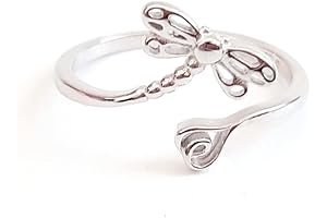 Sterling Silver Dragonfly Crochet Ring