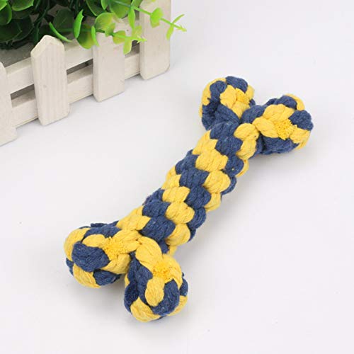 Hesuilong Dog Rope Toy - Bone Pet Teeth Cleaning Toy, 2 Pieces, Handmade Gift for Puppies, multicolour - Image 4
