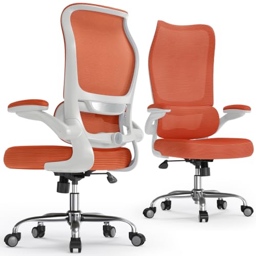Image of TRALT Office Chair Ergonomic Desk Chair - Gaming Chair with Lumbar Support | 330 LBS Home Office Desk Chairs , Reading Chair with Flip-up Armrests, Comfortable Computer Chairs (1, Orange)