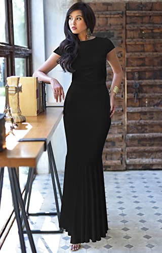 KOH KOH Womens 2025 Long Cap Sleeve Elegant Formal Sexy Evening Cocktail Maxi Dress2