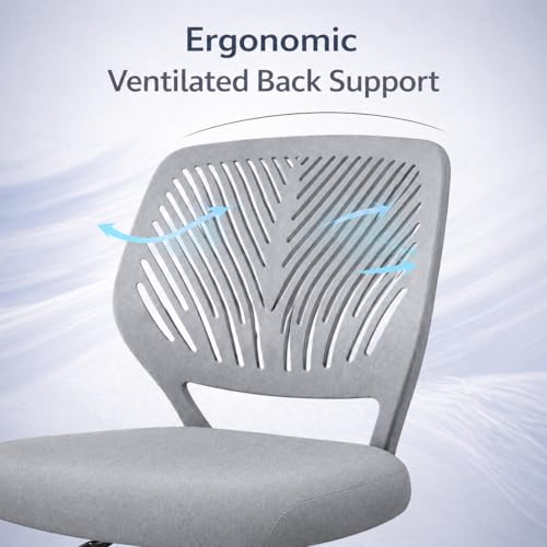 Image of Ergonomic 360 Swivel Office Chair for Home & Office Work with Back Support |Height Adjustable Mechanism | Revolving Computer Chair for Home Study Use | Gaming Style Kids Task Chairs - Grey