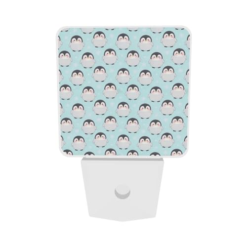 Image of Cute Cartoon Night Light 2-Pack, Auto Sensor LED Plug-in Emergency Nightlights Set of 2 for Bedroom Kitchen Bathroom Toilet