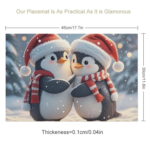 Sets de table pingouins lavables pour protéger les tables des taches