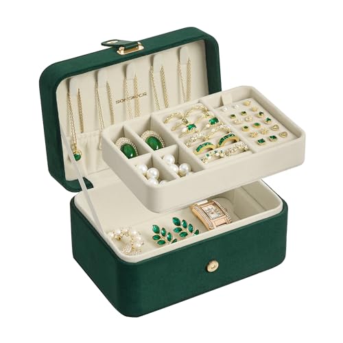 Image of SONGMICS Travel Jewelry Organizer, 2-Layer Portable Jewelry Box Case