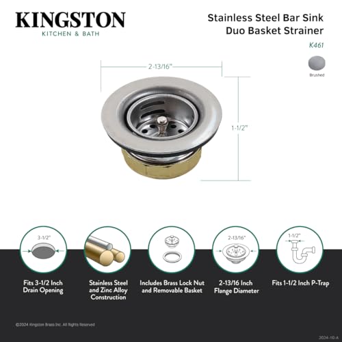 Colador para fregadero tipo bar de acero inoxidable Kingston Brass miniatura 3