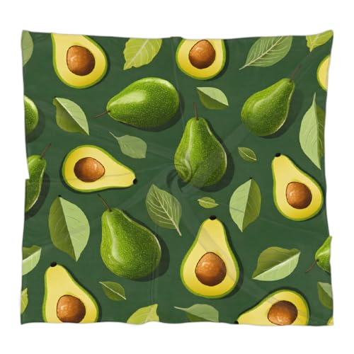 Square Head Scarf Fruit Green Avocado Bandana Silk Feel Like Hair Wrap Shawl Lightweight Scarves Fashion Accessories for Women Girls