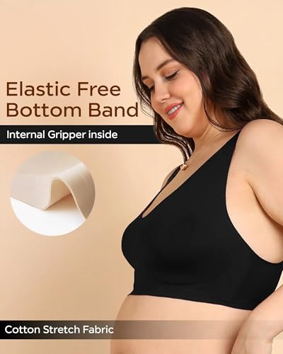 Image of Tweens Cotton Non-Padded Plus-Size Bonded Bra for Women | Full Coverage Broad Straps | Hidden Concealer | Seamless Wire-Free No-Dig Comfort | Breathable Cotton | Elastic-Free No Marks | Pack of 1