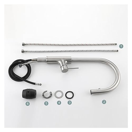 Robinet mélangeur d'évier de cuisine acier inoxydable 304 mitigeur noir mat - 7