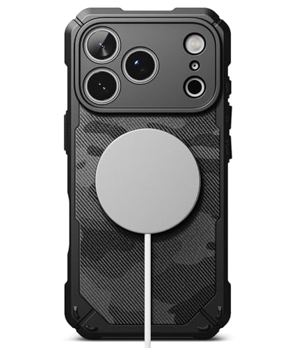 Ringke Rugged Gear for iPhone 17 Pro Max Case [Compatible with MagSafe] Prevents Oily Smudges Non-Slip Enhanced Grip Protective Cover Precise Cutouts for Camera - Magnetic Camo Black