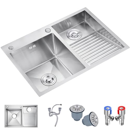 OM �_�u���{�E���L�b�`���V���N �o�X���[���V���N ����t�� ��^ 304�X�e�����X�X�`�[�� �����h���[ ���@�\�o�[�r���R���|�[�l���g (�F : �V���o�[-b�A�T�C�Y 60x48x21cm)