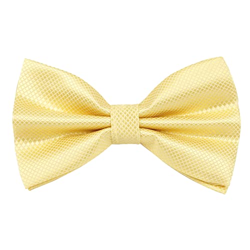 Herren-Fliege, einfarbig, Polyester, vorgebunden, Hochzeitsfliege, Hochzeitsfliege, 001-Gans Gelb, Einheitsgröße