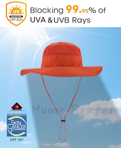 Image of Home Prefer UPF 50+ Men's Sun Hat Wide Brim Bucket Hat UV Protection Hat for Mens Womens Beach Safari Gardening Golf Fishing
