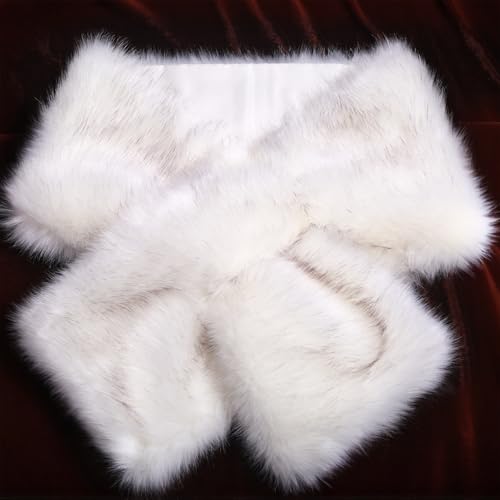 Luxury High-Density Faux Fur Shawl – No Shedding, Fluffy Bridal Wrap with Satin Lining, Warm for Weddings 6
