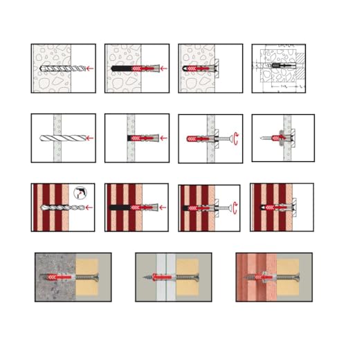 Image of fischer DuoPower 1 /4 inch x 1-3 /16 inch Universal Wall Anchors for Concrete, Brick, Drywall and Wood, (50, New, 1 /4 inch x 1 3 /16 inch)