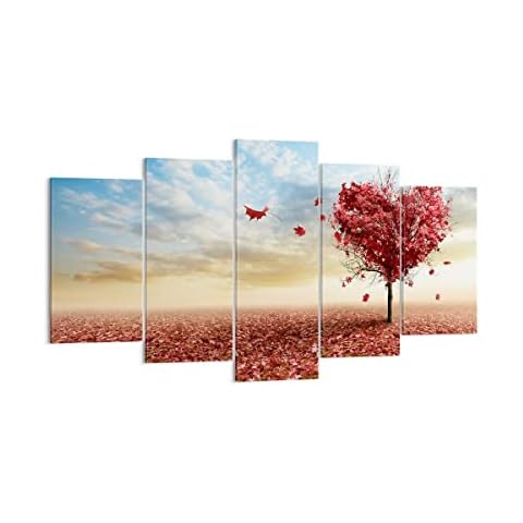 Cuadros sobre lienzo 5 Piezas Paisaje Gráficos Árbol Hojas De Otoño Cover