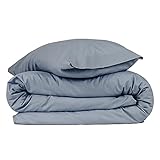 TRAMAS+ Juego de Funda Nórdica y 1 Funda de Almohada 100% Algodón para Relleno Nórdico - (Cama 90, Índigo)