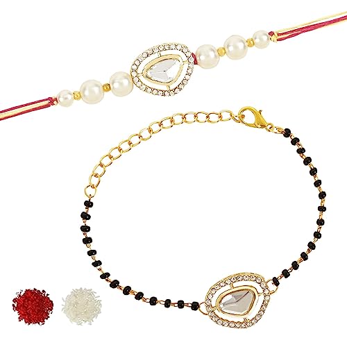 Image of I Jewels Design Rakhi With Roli Chawal & Rakshabandhan Card For Bro /Brother /Bhai