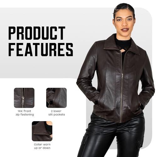BRICK LANE Timeless Design Leather Jacket for Women | Genuine Lamb Nappa Leather Jacket2
