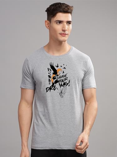 Image of ADRO Men's Cotton Comfort Fit Anime T Shirt - Premium Printed Haikyuu Tshirt - Perfect for Haikyuu Fans Print and Comfortable Fit T-Shirt